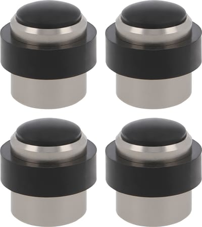 AMIG Deurstopper/deurbuffer - 4x - D30mm - inclusief schroeven - mat zilver