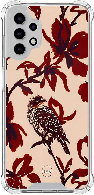 Shockproof hoesje geschikt voor Samsung Galaxy A13 4G - Bloemenpracht - Schokbestendig - Verhoogde randen - TPU case - Extra Sterke Back Cover - Bloemen - Transparant, Rood