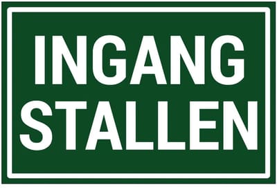 Ingang stallen bord | gecoat dibond materiaal | 30 x 20 cm