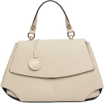 Roberta M Beige Rundleer Tas