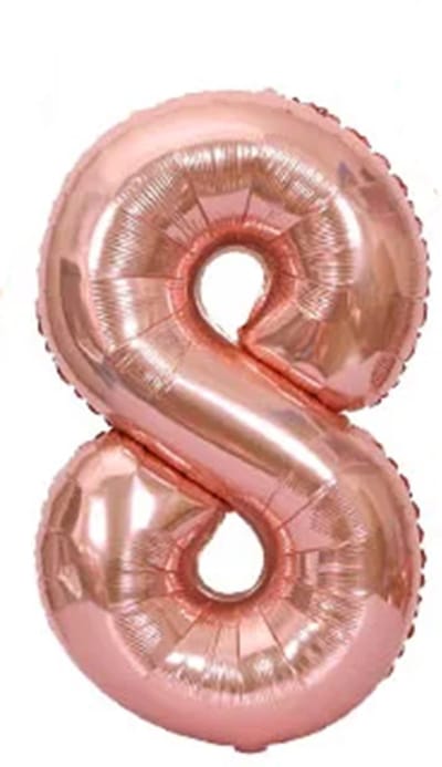 CHPN - Folieballon - 8 jaar - 41CM - Cijferballon - Rose Gouden ballon - Ballon - Feestdecoratie - Verjaardag - Party - Verjaardag - 8 - Acht - Rose Goud
