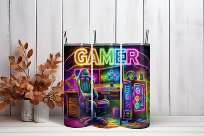 Thermosbeker Gamer pc - 600 ml RVS Tumbler met Rietje - Cadeau - Schoolbeker - Antilek dop - Vaatwasserbestendig - Werkbeker - To go beker - Zomaar