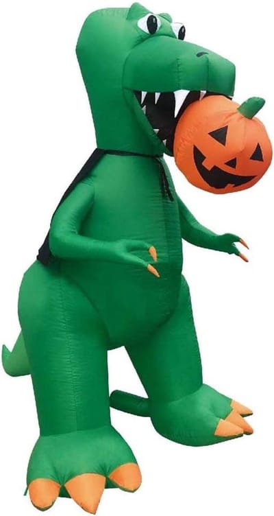 Opblaasbare T-Rex - Tuindecoratie - Halloween Versieren - Zelfopblazend - 213 cm Lang - Groen