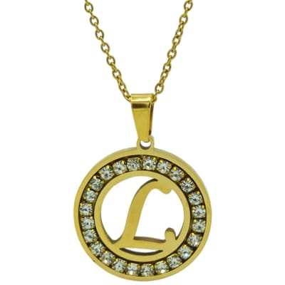 Initiaal ketting met letter hanger L – Premium gold-plated staal