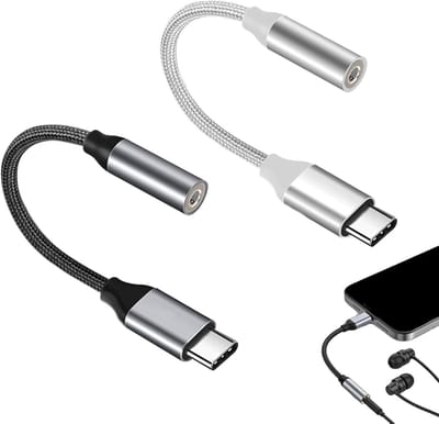 2 Stuks USB C naar 3.5mm Adapter voor Smartphone en Tablet, Geschikt voor iPhone, Samsung, Xiaomi en Huawei, Geluidsadapter voor Hoofdtelefoon en Audioaccessoires