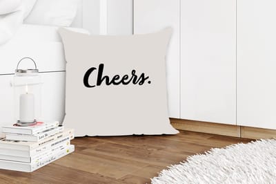 Sierkussens - Kussentjes Woonkamer - 50x50 cm - Quotes - Drinken - Cheers - Spreuken