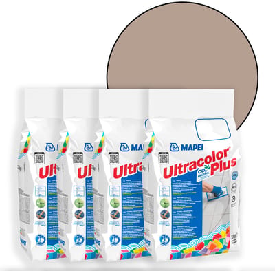 MAPEI Ultracolor Plus Voegmortel Multipack - Waterafstotend & Schimmelwerend - Kleur 133 Sand - 5 kg - 4 Stuks