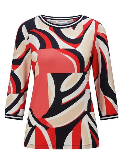 Shirt ronde hals Van Peter Hahn rood