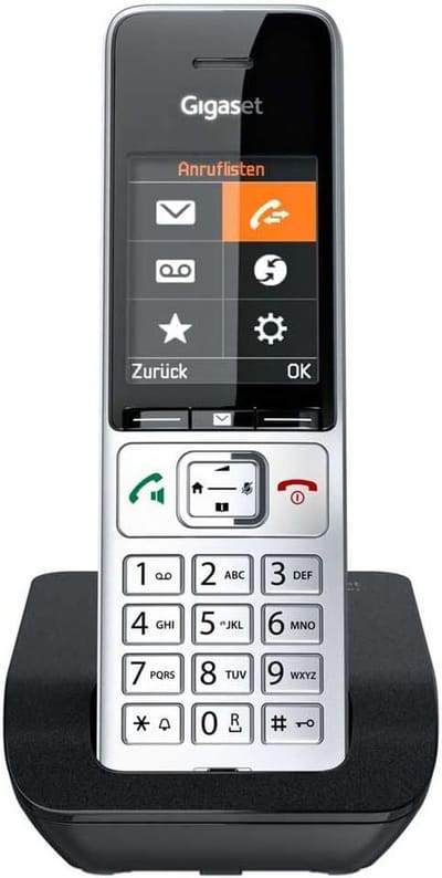 Comfortabel Telefoon - Vast Toestel - Thuis Bellen - Duidelijk Kleurendisplay - 2.5 cm Diep - Zilver Zwart