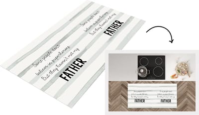 Keukenloper - Loper keuken - Papa - Superheld - Quotes - Cadeau mannen - 120x60 cm - Keukenloper vinyl