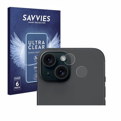 Savvies - Screenprotector voor Apple iPhone 15 (ALLEEN Camera Lens) - Folie Beschermfolie transparant 6 Stuks