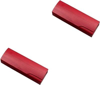 Brillen Etui - Zonnebril Houder - Veilige Opslag - Robuuste Hardcase - 16 x 5.2 x 3.5 cm - Houtnerf Rood