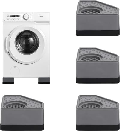 Universele Antivibratie Voeten voor Wasmachine - Rubber, Antislip Pads voor Stabiliteit en Vloerbescherming, Geschikt voor Droger en Meubels