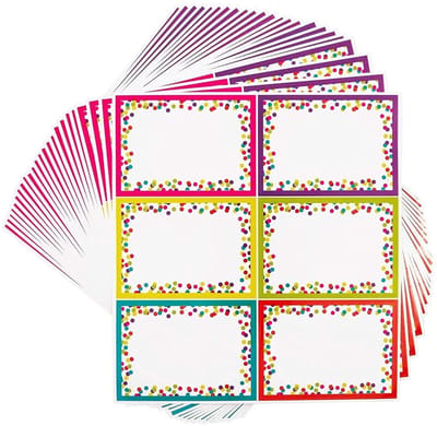 Allecto - Naam Tag Labels - Klaslokaal Labels - Decoratieve Stickers - 3,5 x 2,5 inch - 6 Ontwerpen - Voor Verjaardagsfeestjes - 24 Vellen