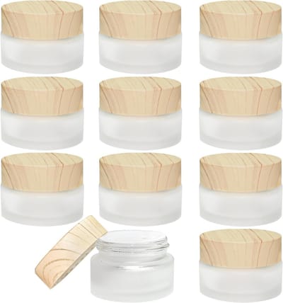 Set van 11 Frosted Glazen Potjes van 20 ml voor Crèmes, Cosmetica en Lipbalsem - Lege Matte Jars voor Reizen, Perfect voor Lotion en Crème Opslag