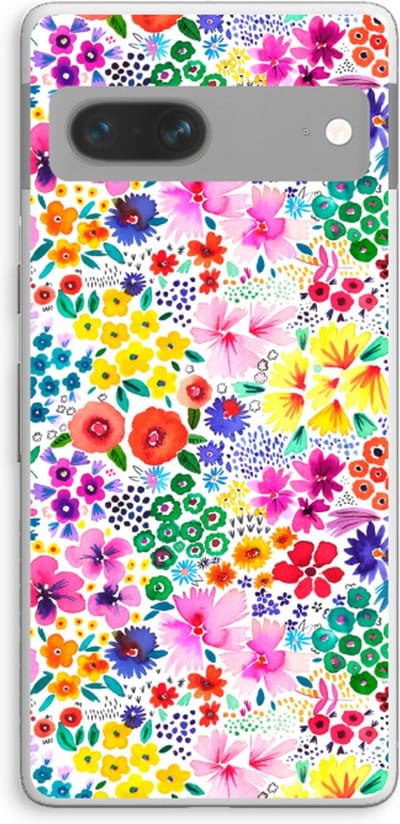 Case Company® - Hoesje geschikt voor Google Pixel 7 hoesje - Little Flowers - Soft Cover Telefoonhoesje - Bescherming aan alle Kanten en Schermrand