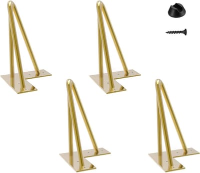 Set Tafelpoten Metaal Hairpin Stijl voor DIY - Inclusief Schroeven en Beschermdoppen