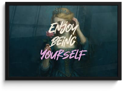Poster in lijst - Fotolijst 60x40 cm - Posters - Vrouw - Roos - Quote - Posterlijst zwart - Decoratie - Wanddecoratie woonkamer - Muurdecoratie slaapkamer