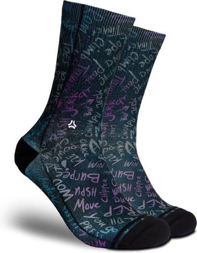 FLINCK Sportsokken - DARK AMRAP - Maat 36-38 - Unisex - Heren Sokken - Dames Sokken - Naadloze sokken - Crossfit Sokken - Hardloop Sokken - Fitness Sokken - Fietssokken