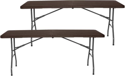 Inklapbare Klaptafels - Feesttafel Cateringtafel - Evenementen Organiseren - Veiligheidssluiting - 180 x 74 cm - Houteffect Zwart