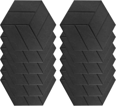 Akoestische Panelen - Geluidsisolatie - Studio Verbeteren - Zelfklevend - 30x25 cm - Zwart