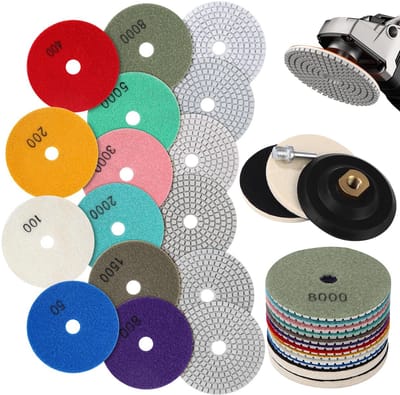 Diamant Polijstschijven - Schuurpads Set - Oppervlakken Behandelen - Nat-Droog Gebruik - 14 Stuks 100mm - Grijs