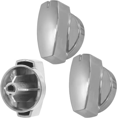 Temperatuurregelknop Oven - Ovenknop Kookplaat - Oven Reparatie - Set van 3 stuks - Standaard maat - Chroom