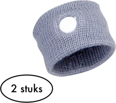 Set van 2 bandjes tegen Wagenziekte - wagenziekte bandjes - tegen misselijkheid - wagen ziek - grijs