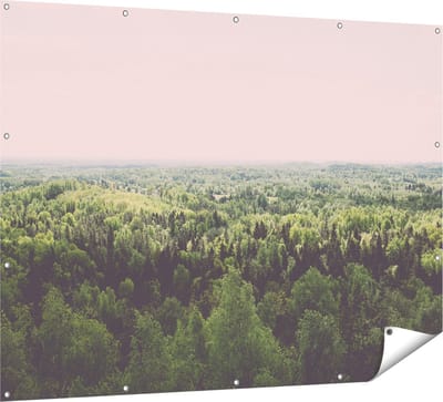 Gards Tuinposter Eindeloze Bos met Groene Bomen - 160x120 cm - Tuindoek - Tuindecoratie - Wanddecoratie buiten - Tuinschilderij