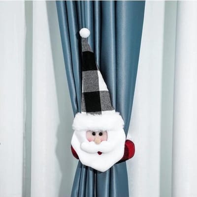Gordijn houder Kerst Kerstman ruit