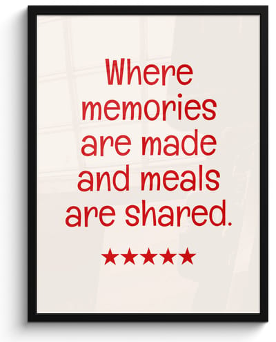 Poster in lijst - Fotolijst 60x80 cm - Posters - Quote - Sterren - Rood - Memories - Posterlijst zwart - Decoratie - Wanddecoratie woonkamer - Muurdecoratie slaapkamer