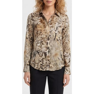 GUESS Marciano By  New Melissa Shirt Jumble Skin Print Size: 38 | Button-Down Shirts Outlet | Dames | Beige