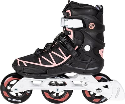 Inline Skates - Skeelers Volwassenen - Sportief Skeeleren - Fibreglass Reinforced Soft Shoe - 100 mm Wheels - Zwart Roze Wit