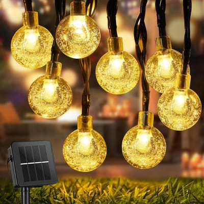 Décoration Lumineuse Solaire Extérieure – 12 m / 100 LED, Ambiance Chaleureuse (Blanc Chaud), Résistante à l’Eau (IP65)