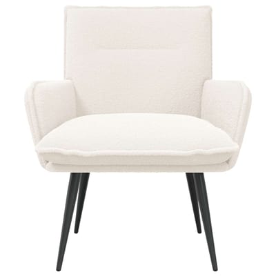 vidaXL - Fauteuil - Crèmekleurig - Bouclé