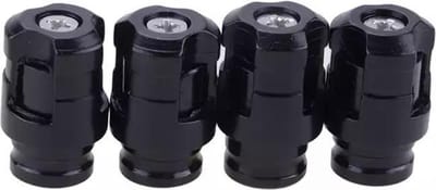 TT-products ventieldoppen Screw-on Black aluminium 4 stuks zwart