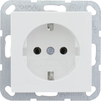 GIRA Systeem 55 Wandcontactdoos met randaarde 1V Zuiver wit MAT 446627
