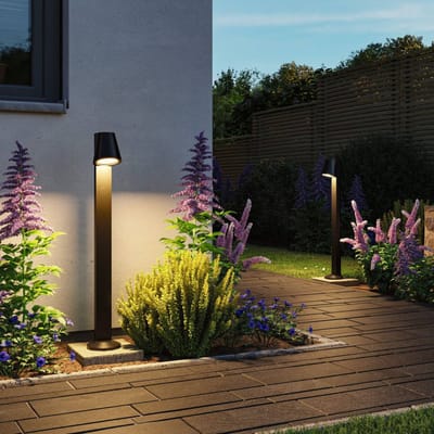 LED-bolderlamp Caissa Schemergestuurde bewegingsmelder (HF) IP44 793 mm 3000K 9W 700lm 230V 65° Antraciet Aluminium