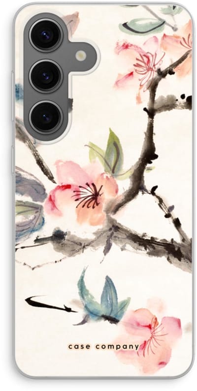 Case Company® - Hoesje geschikt voor Samsung Galaxy S24 hoesje - Japanse bloemen - Soft Cover Telefoonhoesje - Bescherming aan alle Kanten en Schermrand