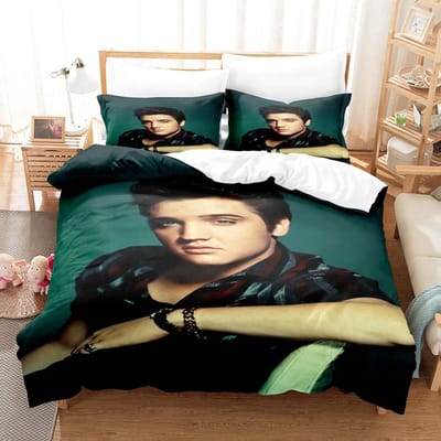 3D Elvis Presley Ensembles de Literie Housse de Couette avec Taie d'Oreiller Twin Full Queen King Linge de Lit Housse de Couette 155x220cm 3pcs