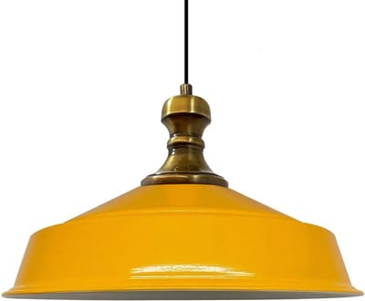 Bamyum Industriële Hanglamp, Moderne Metalen Geel Lamp