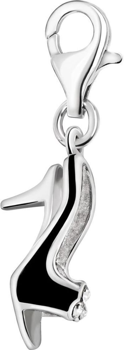 Quiges – 925 - Zilver – Charm - Bedel - Hanger - 3D Schoen met Hak - met – sterling - zilver - karabijnslot - geschikt - voor -Bedelarmband HC109