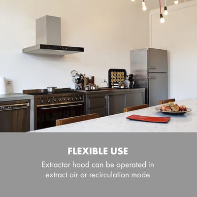 Wand afzuigkap - Keukenventilatie - Verse Keukenlucht - Energieklasse A - 60 cm Breed - Zilver