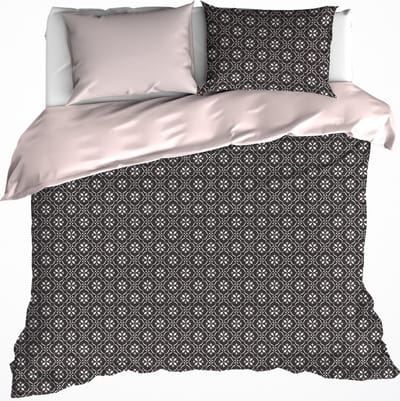 De Witte Lietaer Dekbedovertrek Katoen Satijn Primrose - Lits Jumeaux - 240 x 220 cm - Zwart