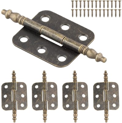 Dailygoods- Scharnieren Retro - 4 Stuks - 70 x 35 mm - Zinklegering/Ijzer - 10 kg Capaciteit - 6 Gaten - Corrosiebestendig - Deurscharnier