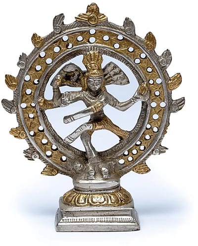 Shiva Nataraja messing dubbele ring tweekleurig - 15 - 420 - Messing - Metaal - M
