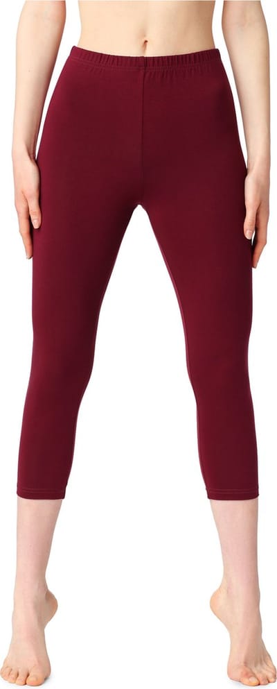 Bellivalini Dames Leggings - Sport - Vrijetijdsbroek - Katoen - ¾ Lang - Wijn rood - S - BLV-BLV50-199-LE