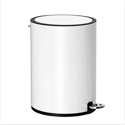 "3L Stalen Cosmetische Emmer - Soft Close Badkameremmer met ABS Deksel en Binnenemmer, Wit."