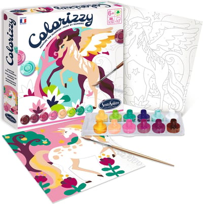 Sentosphère schilderen op nummer set eenhoorn - creatieve knutselset voor kinderen.