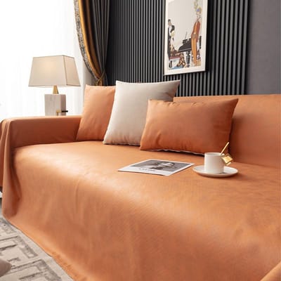 Dailygoods - Waterdichte Effen Kleur Sofa Handdoek - Antislip Meubelbeschermer - Oranje
